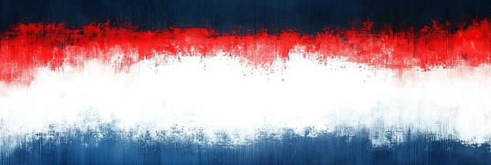 Fototapete - Vibrant abstract painting with bold red, white, and blue stripes
