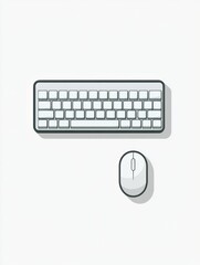 Leinwandbilder - A contemporary keyboard and mouse icon displayed on a simple background, ideal for digital design and ergonomic workspace concepts. Generative AI