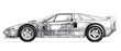© Peerarut - Car technical illustration side view showing complex mechanical parts clean lines high-detail automotive engineering blueprint modern aesthetic