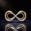 © BenCoStyle - Unendlichkeit Symbol goldfarben mit Spiegelung