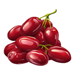 Wall Mural - Vibrant Red Grapes Piled Together on a White Background Illustrating Freshness and Healthy Eating in a Colorful and Appealing Style for Culinary Use