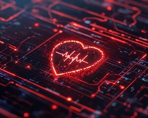 health patch with holographic vitals, futuristic medical innovation, glowing edges, 3d illustration