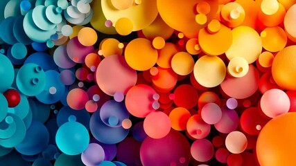Wall Mural - vibrant abstract shapes fill the canvas
