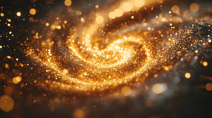 Wall Mural - Abstract Background with Golden Sparkle Swirl