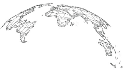 Global network connection. World map point and line composition concept of global business.