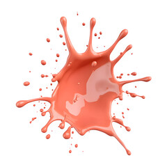 Leinwandbilder - Energetic burst of color: dynamic coral pink paint splashing on a clear background