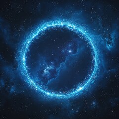 Wall Mural - exploring cosmic phenomena a celestial blue ring in deep space digital art cosmic environment abstra