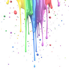 Wall Mural - vibrant and artistic paint splashes against a clear backdrop, creating a colorful and dynamic effect
