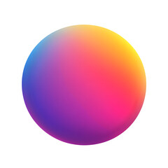 Leinwandbilder - Vibrant gradient sphere with seamless shifts from yellow to pink, purple, and blue, set against a transparent background, perfect for digital artwork