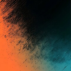 Wall Mural - stylish gradient of teal, orange, and black tones over gray base.