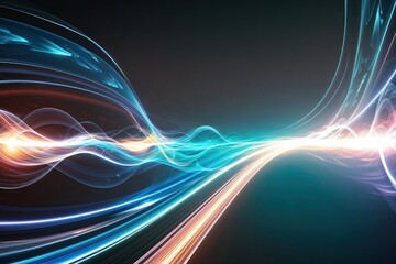 Wall Mural - dynamic abstract energy flow background featuring light motion and wave design