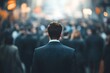 © HORA STUDIO - Back of a businessman in crowd of people