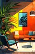 © Hasnain Arts - Artistic representation of a well-decorated studio apartment. Modern and stylish design.