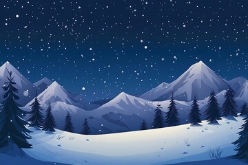 Canvas Print - Winter mountain landscape