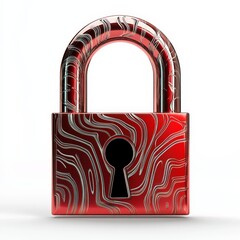 Leinwandbilder - A digital padlock, open and red, symbolizes the vulnerability of online data.  This represents the risk of hacking and cybercrime to both personal and business information.