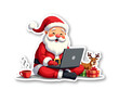 © Zekographic - Playful Santa Claus Laptop Illustration on White Background – Holiday Humor