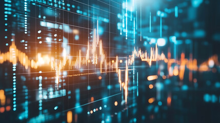 Aufkleber - A stock market graph with arrows pointing upwards, representing an upward trend in the global economy and business growth