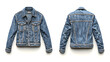 © CreativeCreations - A jean jacket isolated on white, ready for clipping paths, shown in both front and back views
