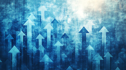 Aufkleber - Abstract blue background with arrows pointing in different directions, symbolizing technology and digital innovation