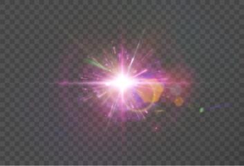 Poster - Bright Light effect for web design and game interfaces. Vector illustration of bright glow. Abstract laser beams of light.