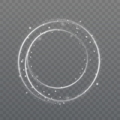 Leinwandbilder - Bright light ring with neon effect. Round frame of light effect on black background. For web design and illustrations	