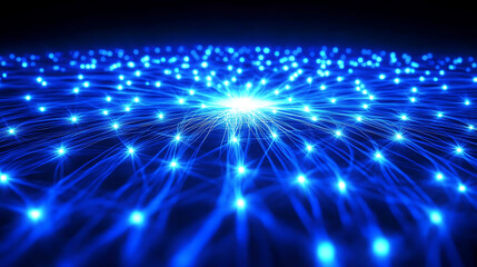Aufkleber - Abstract background with glowing purple stars and lines on blue gradient background