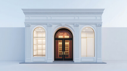 Aufkleber - Front view of wardrobe building with white background