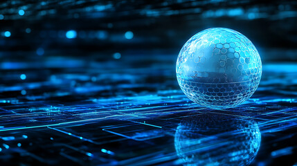 Aufkleber - Golf ball with a dynamic, cyber sport background