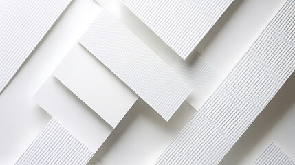 Fototapete - White background with light gray geometric paper texture for design, banner template