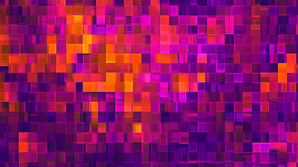 Aufkleber - Purple, orange and pink pixelated geometric pattern