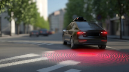 Aufkleber - Car wireless communication network and sensor system, Autonomous, Driverless, Self driving vehicle