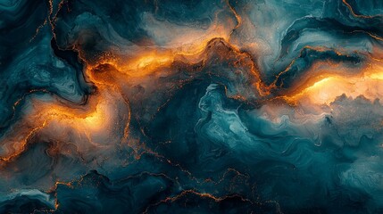 Wall Mural - a vibrant abstract design featuring swirling colors of blue and orange, creating a dynamic visual.