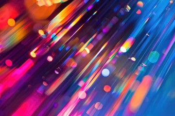 Wall Mural - blurry image of colorful lights on a black background, great for representing creativity and energy