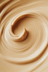 Wall Mural - A close-up shot of a delicious-looking chocolate swirl on a plate, perfect for desserts and treats