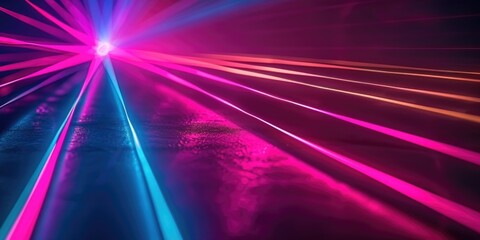 Wall Mural - a vibrant and dynamic display of lights at night