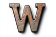 © Ева Поликарпова - A vintage-style letter W with a distressed, rusty finish on a white background
