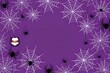 © Michael - Purple Halloween Background with Spider Webs - Flat Vector Illustration for Web Banner or Packaging Paper