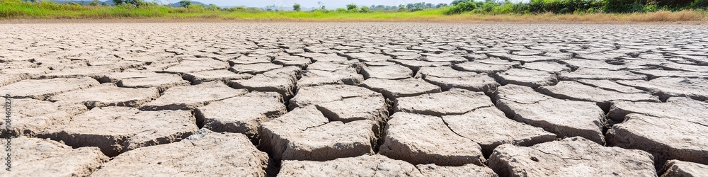 Surface of cracked dry earth highlighting drought, Concept illustration ...