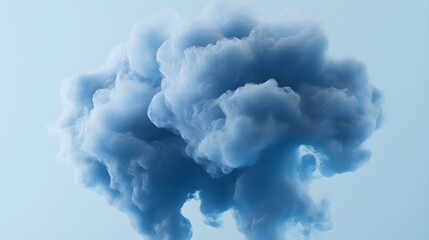 Wall Mural - Captivating Blue Smoke Cloud on a Soft Background, Evoking Feelings of Tranquility, Mystery, and Dreamlike Atmosphere for Artistic Imagery