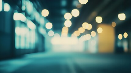 Wall Mural - abstract background of blurred lights and soft colors in an urban space evoking a dreamy and etherea