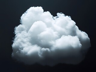 Wall Mural - A large white cloud against a black background