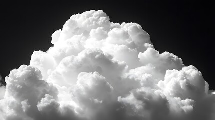Wall Mural - A large white cloud against a black background