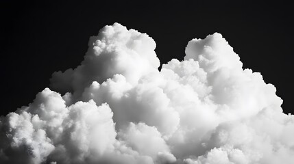 Wall Mural - A large white cloud against a black background