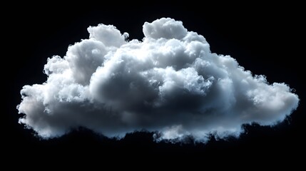 Wall Mural - A large white cloud against a black background