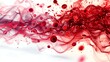 © zong - Red Liquid Splashes with Blood Cells on White Background