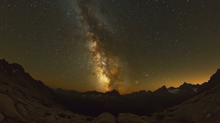 Wall Mural - breathtaking view of the night sky showcasing the stunning milky way, perfect for stargazers and ast