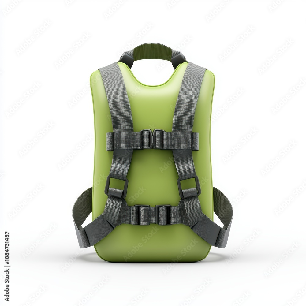 This image features a modern green backpack designed for outdoor ...