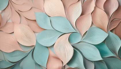 Wall Mural - Soft pastel paper leaves create a calming, textured background.  Delicate blues and pinks create a soothing visual.