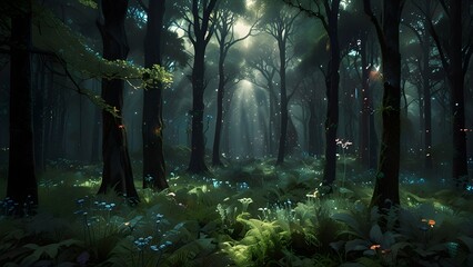 Wall Mural - fairy forest Generative A