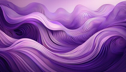 Wall Mural - Abstract purple waves flow across the image in a mesmerizing display of color and texture. The layered effect creates depth and a sense of movement. Perfect for backgrounds or design elements.